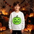 thumbnail image 2 of SJLDQY Halloween Glow In The Dark Sweatshirts for Boys Hallowmas Pumpkin Graphic Sweatshirt Fall Winter Lined Long Sleeve Crew Neck Pullover Tops, 2 of 4