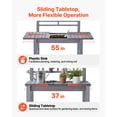 thumbnail image 4 of KFFKFF Table Banc de Rempotage, Poste de Travail de Jardinage Extérieur avec Évier, Plateau en Bois Réglable 37-55 Po, Poste de Travail de Jardin avec Étagères de Rangement, 4 of 9