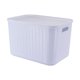 thumbnail image 1 of Caja de almacenamiento de plástico con cubierta de bambú para sala de estar, caja de almacenamiento para cosméticos, artículos diversos, dormitorio, caja de almacenamiento para ropa, caja de ajuste, 1 of 6