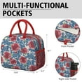 thumbnail image 6 of Lunch Bag Lunch Box for Women Reusable Insulated Lunch Cooler Bags,Large Capacity for Work Travel Picnic,Water-Resistant Pioneer Colorful Floral Lunch Tote Bag Gifts for Woman Mom Red, 6 of 6