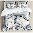 thumbnail image 3 of Marble Duvet Cover Set Twin Size, Trippy Mix of Colors with Unusual Forms Creative Paintbrush Style Image, Decorative 2 Piece Bedding Set with 1 Pillow Sham, Black Pale Grey Dust, by Ambesonne, 3 of 3
