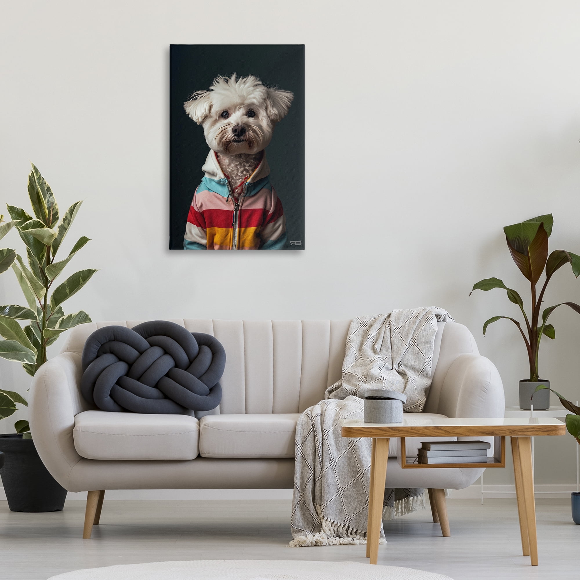 Stupell Industries Terrier Dog with Windbreaker Animals & Insects Painting Gallery Wrapped Canvas Art Print Wall Art, 24 x 36