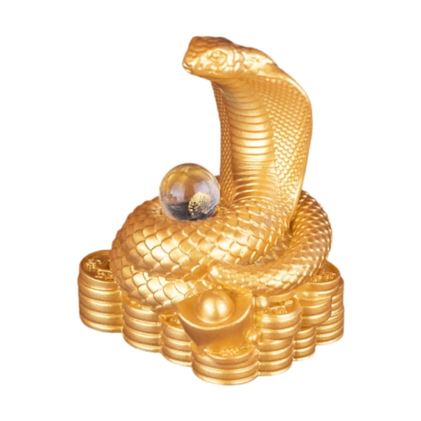 Estatua de serpiente de año Nuevo chino, figurita de Feng Shui, regalo para amigos, coleccionables, adorno del año de la Serpiente 2025 para estante 55 cm x 4 cm x 7 cm