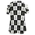 thumbnail image 5 of Freemason Checkered Pattern Womens Summer V Neck Zipper Top Short Sleeve T Shirt Off Shoulder Top Casual Classy Loose Shirts, 5 of 7