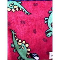 Lilly Craft Dinosaurs on Red  Fleece Fabric 58-60" Wide Sold by the Yard