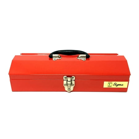 

Sigma Portable Steel Tool Box Red W/ Handle & Lock 16-1/4 W x 6-1/8 D x 3-7/8 H