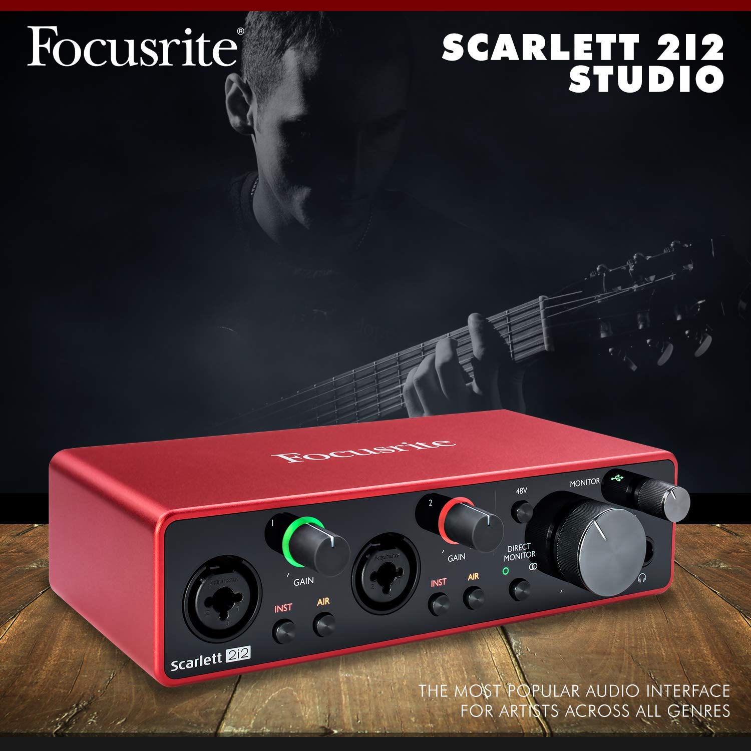 Focusrite Scarlett 2i2 2-in 2-out Studio Package (3rd Gen) W/ Cm25 Mkiii Condenser Microphone, Hp60 Mkiii Professional Headphones + Xpix Pop Screen