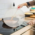 thumbnail image 2 of Oils Splash Screen Cooking Anti Splatter Split Guard Stainless Steel Splashproof Oil Net Cover for Splatter Guard for Kitchen (33cm Portable), 2 of 7