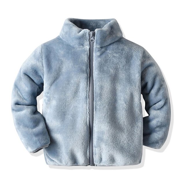 Invierno otoño bebé niños niñas abrigo chaqueta de lana moda Color sólido niños Tops traje de manga larga zhangmengya unisex