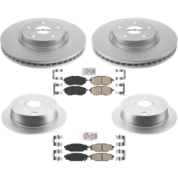 Front & Rear Coated Brake Rotors & Ceramic Pads For Subaru WRX 2015-2021