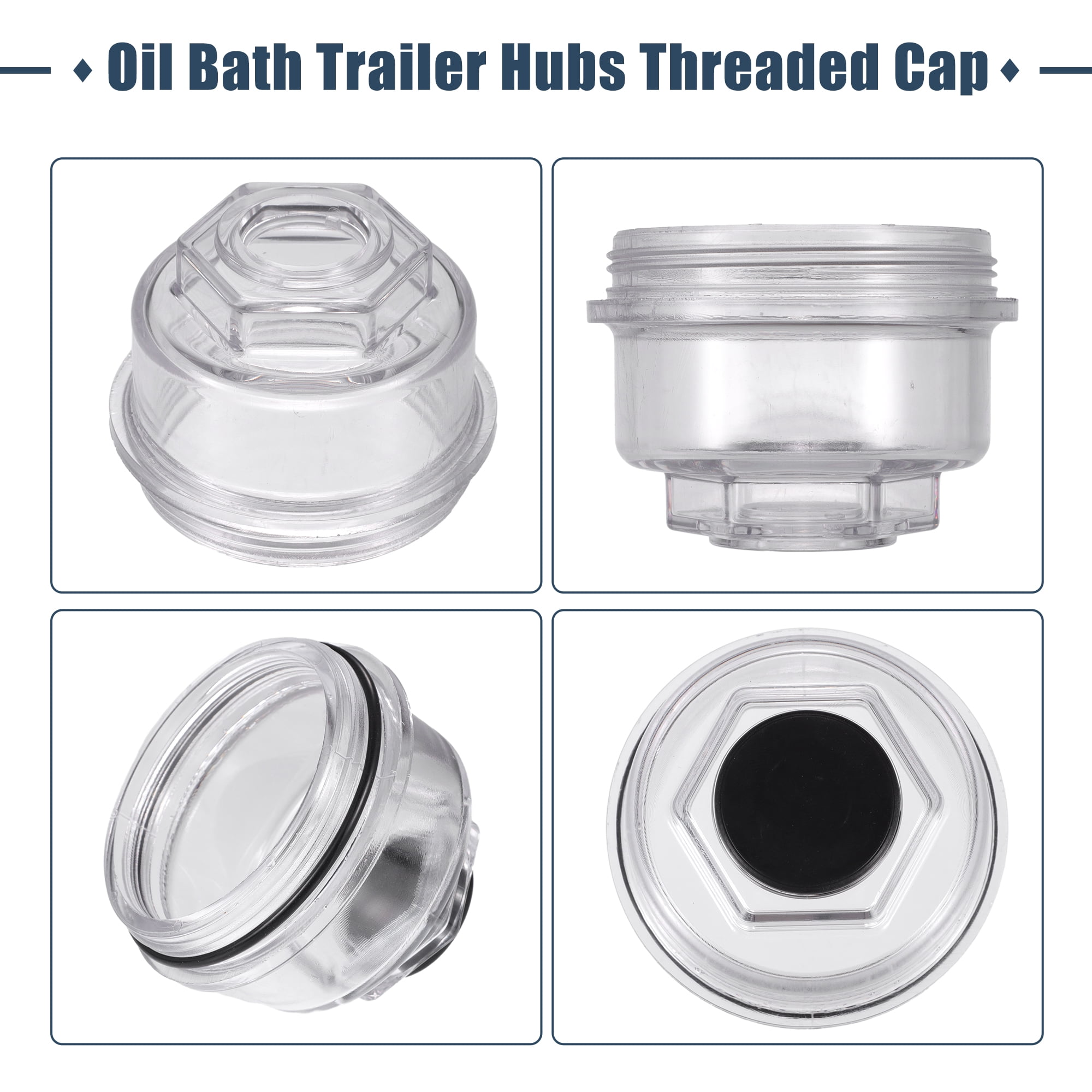 Unique Bargains 3.75 Inch Trailer Oil Cap Kit for AL/KO 10000 or 12000 Oil Clear 2Pcs