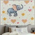 thumbnail image 2 of Orinice Elephants Hearts Star Tapestry Wall Hanging Unique Style for Home Decor Dorm Room Gift, Soft Lightweight Fabric Four Sizes Available 50x40inch, 2 of 6