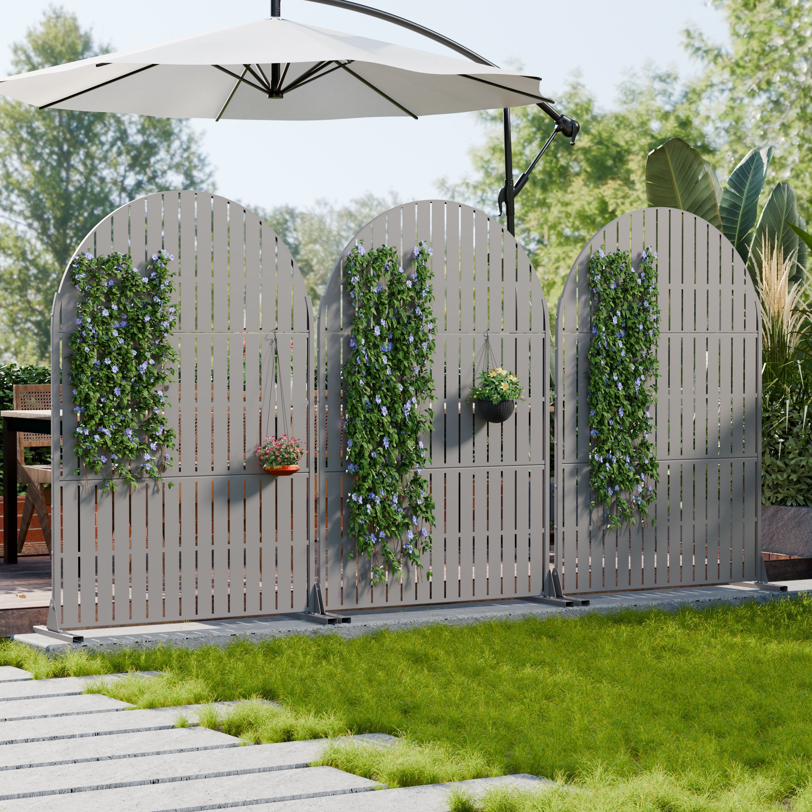 MAYEERTY 72*35in Outdoor Privacy Screen, Neighbors View Block Metal Privacy Panel, Privacy Divider for Patio, Balcony
