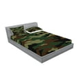 thumbnail image 2 of Ambesonne Camo Fitted Sheet & Pillow Sham Set, Uniform Inspired Fashion, Queen, Green Brown Forest Green, 2 of 2