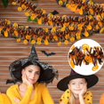 thumbnail image 3 of 80 Inch Halloween Garland Halloween Decor Purple Black Tinsel Decoration with Bat Accents for Indoor Outdoor Home Tree Halloween Party 1 Pack, 3 of 4
