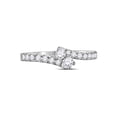 thumbnail image 4 of FB Jewels 14kt White Gold Round Diamond 2-stone Bridal Wedding Engagement Ring 1/2 Cttw Size 6, 4 of 4