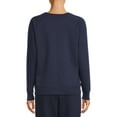thumbnail image 3 of Time & Tru Women's Raglan Fleece Crewneck Sweatshirt, 3 of 5