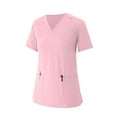 thumbnail image 5 of Minjewel Women's Short Sleeve Scrubs for Women Set with Pockets, Professional & Breathable Scrub Set for Nurses & Caregivers,Pink M, 5 of 6