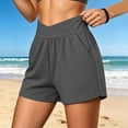 thumbnail image 6 of SwiftWear Women's Cross High Waisted Workout Shorts with Pockets Tummy Control Athletic Shorts for Running Yoga Gym Fitness, 6 of 7