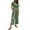 X1 Green, variant on Womens Rompers Women's Solid Color Short Sleeved Button Down Casual Wide Leg Cropped Jumpsuit Khaki M