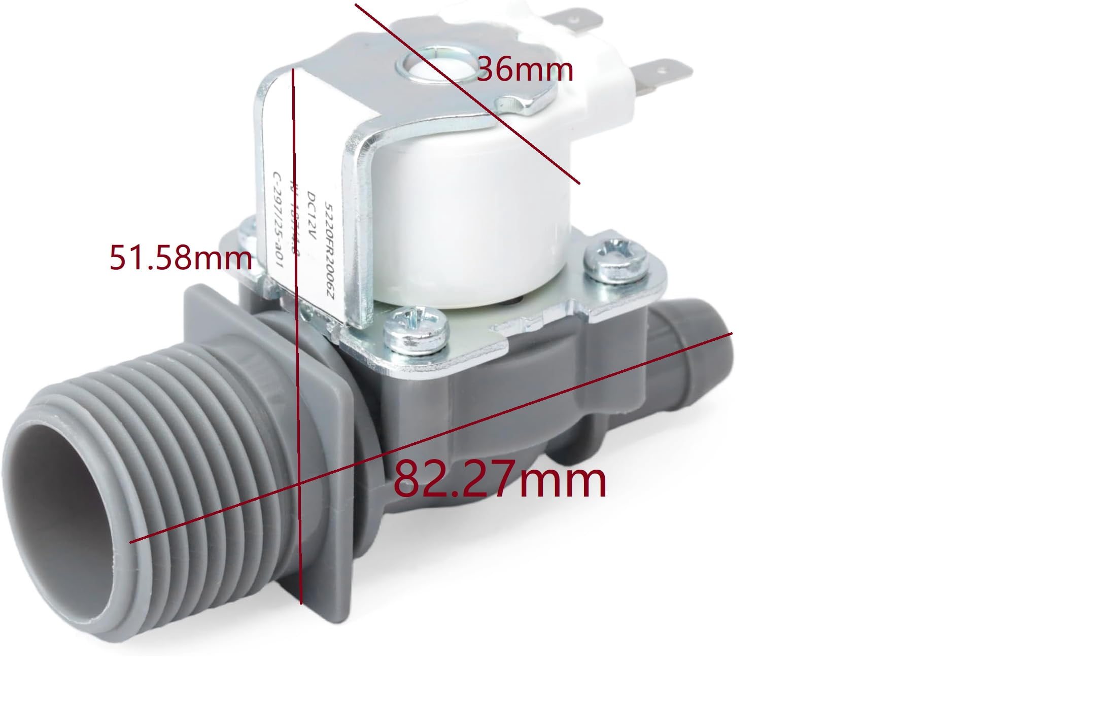 RVKXHD 5220FR2006Z Washer Water Inlet Valve, 82.27*36*51.58mm, Compatible with LG WM1455HWA/00 WM3555HWA/00 WM3700HWA/01 Washing Machine Front-Load, Replace 4869491 AP6798392 PS12587933 EAP12587933