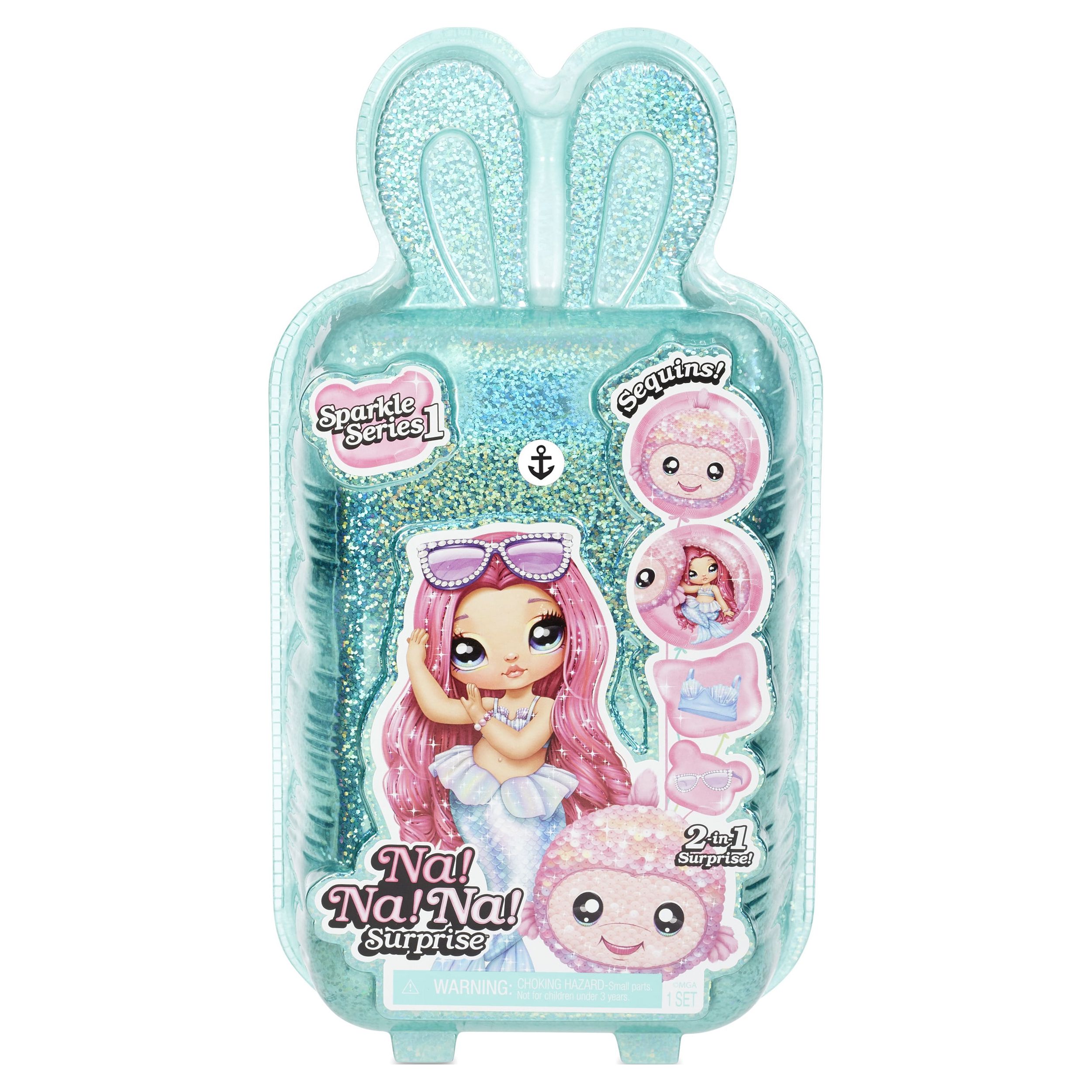 Na! Na! Na! Surprise 2-in-1 Fashion Doll and Sparkly Sequined Purse Sparkle Series – Sailor Blu, 7.5" Sailor Doll - image 5 of 7