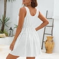 thumbnail image 7 of asdoklhq Long Sleeve Dress for Women Summer Casual Solid Color V-neck Sleeveless Beach Dress White S, 7 of 7