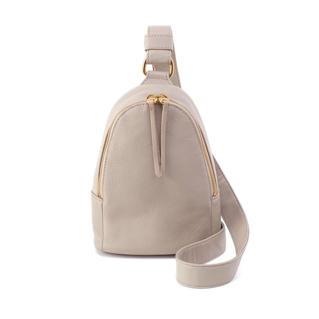 Bolso Bandolera HOBO Fern de Cuero Taupe 15x22x5 cm