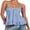 Blue, variant on Women's Plaid Print Camisole Spaghetti Strap Twist Ruffle Hem Tank Tops for Summer