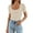 Beige, variant on Women Short Sleeve Square Neck T Shirts 2024 Summer Slim Fitted Ribbed Knit Basic Casual Tee Tops