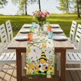 thumbnail image 4 of Table Runners 72 Inches Long Dress Scarves, Yellow Daisy Gnomes Farmhouse Kitchen Table Runner, Coffee Tablerunners, Pastoral Bees Floral Botanical Beige 14x72 Inch, 4 of 9