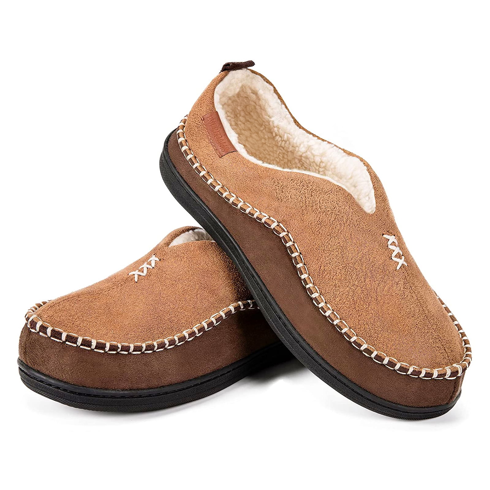 Everfoams Men s Suede Memory Foam Moccasin Slippers