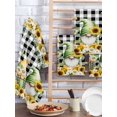 thumbnail image 2 of Spring Gnomes Kitchen Dish Towels for Drying Dishes Set of 3, Botanical Budding Sunflowers Buffalo Plaid Waffle Weave Microfiber Hand Tea Bathroom Towels Quick Dry & Absorbent Towel 15.7x23.6, 2 of 7