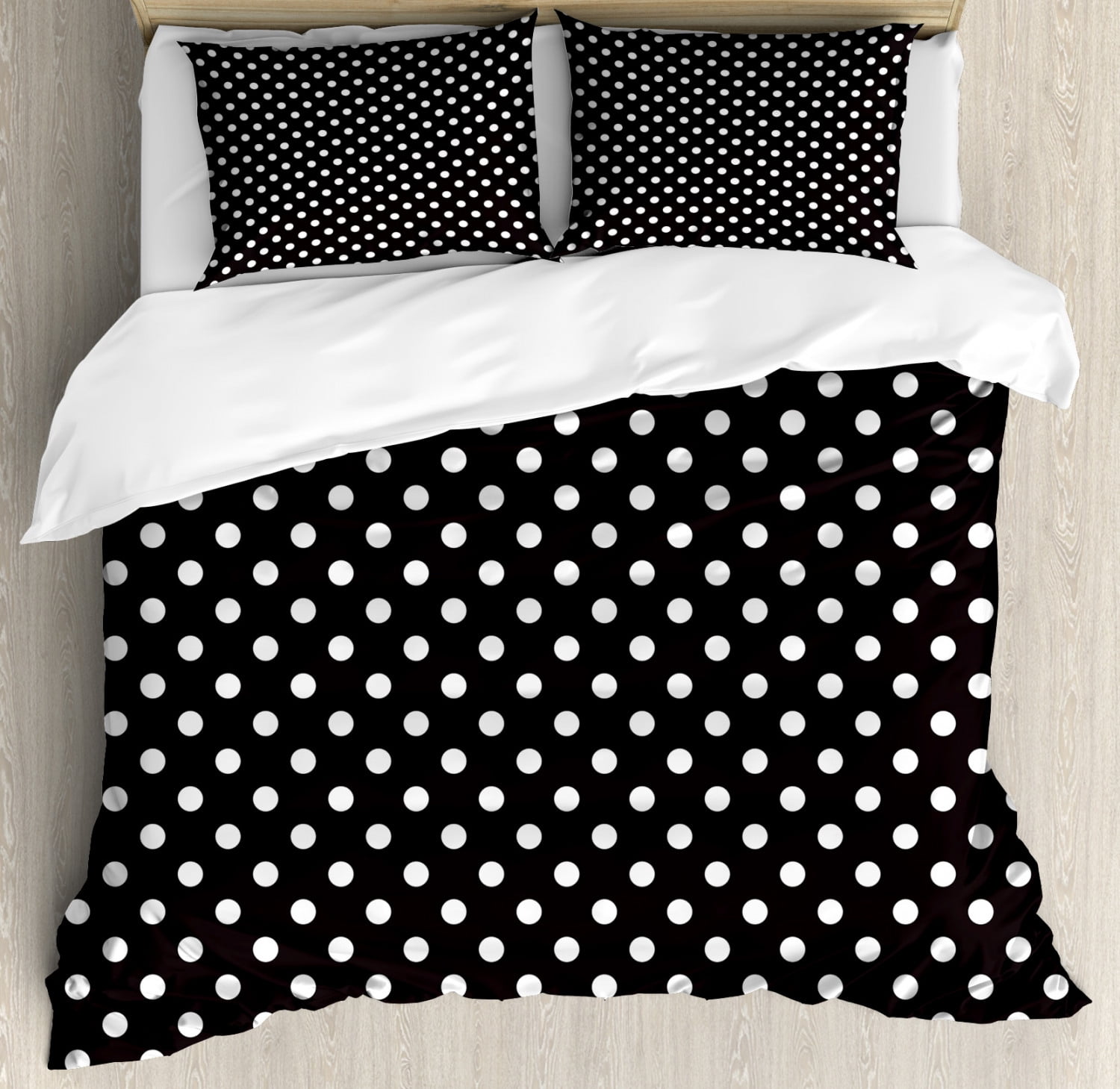 Black And White Duvet Cover Set Classical Pattern Of White Polka