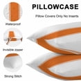 thumbnail image 5 of Lumbar Pillow Covers 20x12 Inch Set of 2, Orange Solid Color Texture Waterproof Outdoor Pillow Covers, Simple Orange Stripes Decorative Cushion Pillowcases for Couch, Sofa, Bed, Garden, Patio, 5 of 9