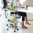 thumbnail image 2 of Xuniizn Rolling Cart - Plastic Storage Cart, 4-Tier Rolling Utility Cart on wheels, Multi-Functional Carts with Wheels for Office, Living Room, Kitchen, Movable Storage Organizer, White, 2 of 8
