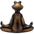 thumbnail image 3 of Estatua de rana de yoga meditadora de resina, decoración decorativa para el hogar, decoración para mesa, sala de estar, dormitorio, oficina, estante de gabinete de escritorio, 3 of 5