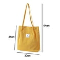 thumbnail image 2 of Bolso de mano de pana para mujer, bolso de lona con cordón para el hombro, amarillo, 2 of 5
