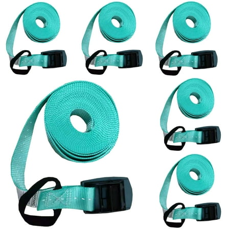 1in x 10ft Reflective Lashing Strap with Padded Buckle 6  packs 250lbs WLL 750lbs BS