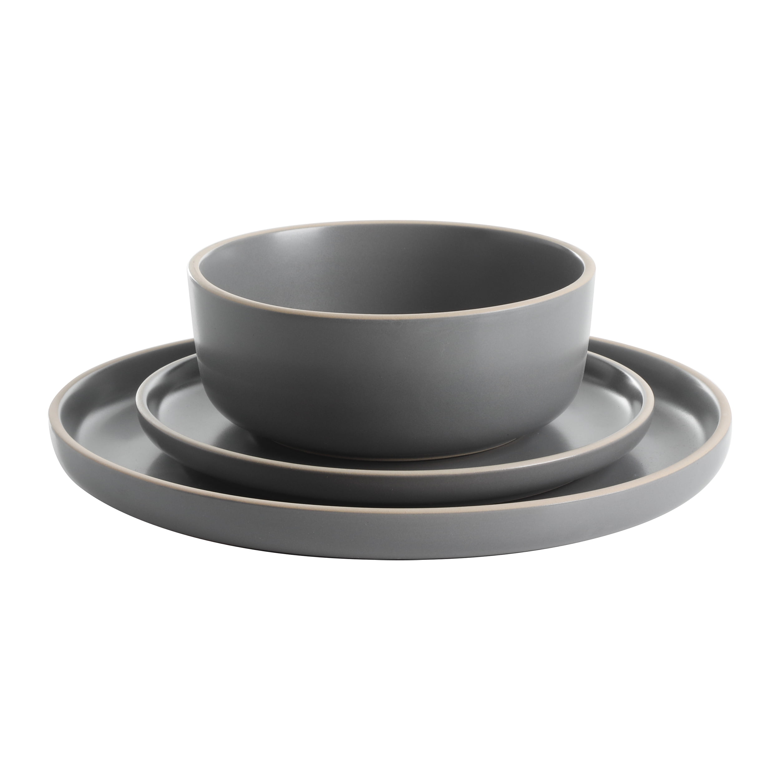 Gibson Home Zuma 18 Piece Dinnerware Set - Gray