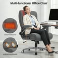 thumbnail image 4 of EOP 23.62'' Extra Wide Office Chair, 600 Lbs Big and Tall Executive Office Chair with Heat and Kneading Massage, Ergonomic Computer Chair with 3D Flip-up Arms, Dark Gray, 4 of 10
