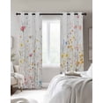 thumbnail image 3 of Spring Wildflowers Blackout Curtains 45 Inches Long for Bedroom, Pastoral Rustic Farmhouse Botanical Thermal Insulated Room Darkening Black Out Window Curtain Panels Grommet Drapes for Living Room, 3 of 8