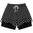 thumbnail image 5 of SAWOBUUN Women Polka Dot Running Shorts High Waist Athletic Casual Loose Elastic Drawstring Shorts with Lining, 5 of 6