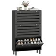 thumbnail image 1 of HOMCOM Shoe Storage Cabinet with Adjustable Shelves, Black, 1 of 10