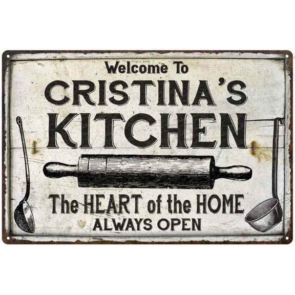 CRISTINA'S Kitchen Farmhouse Sign Gift 8x12 Metal 208120033440