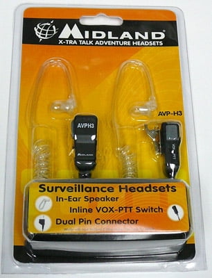 Midland AVPH3 AVP-H3 Security Surveillance Headsets for Midland Radio Pair 