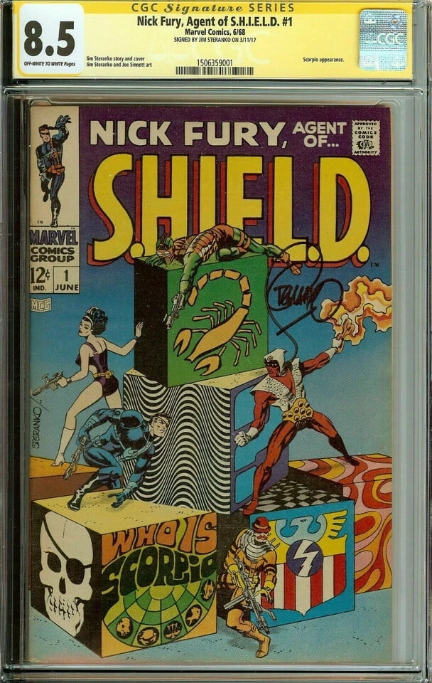 Nick Fury Agent of SHIELD #1 Signed Jim Steranko CGC 8.5