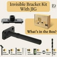 thumbnail image 4 of Invisible Floating Shelf Bracket 5 Inch Rod 3/4 inch Diameter Heavy Duty with Jig – Hidden Metal Mantel Mount for Wall Shelves – Floating Shelf Hardware for Bathroom, Kitchen & Living Room (4 Pack), 4 of 10