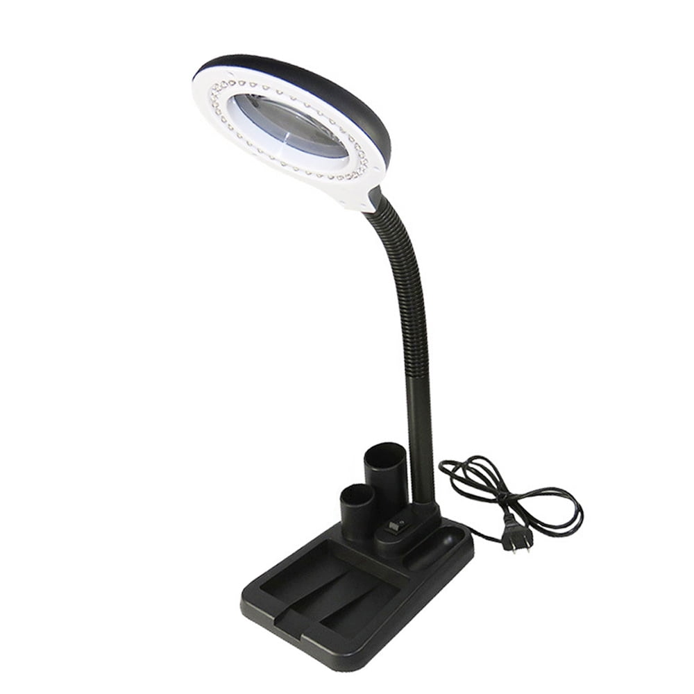 220V Optical Double Lens 1.75X 4X Desk Lighted Magnifying Glass Table