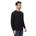 thumbnail image 4 of Men's Dry Fit Poly Long Sleeve Shirt, 100 Polyester Crewneck Moisture Wicking Tee, Black, 3XL, 4 of 6